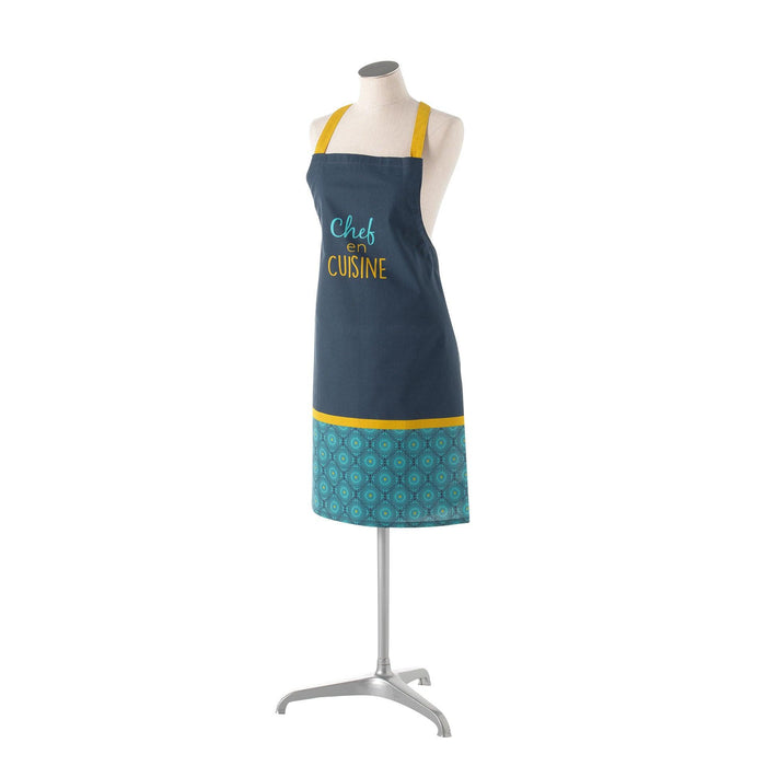 APRON 60 x 84 CM PRINTED COTTON CHEF EN CUISINE YELLOW