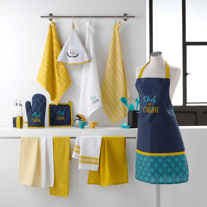 APRON 60 x 84 CM PRINTED COTTON CHEF EN CUISINE YELLOW