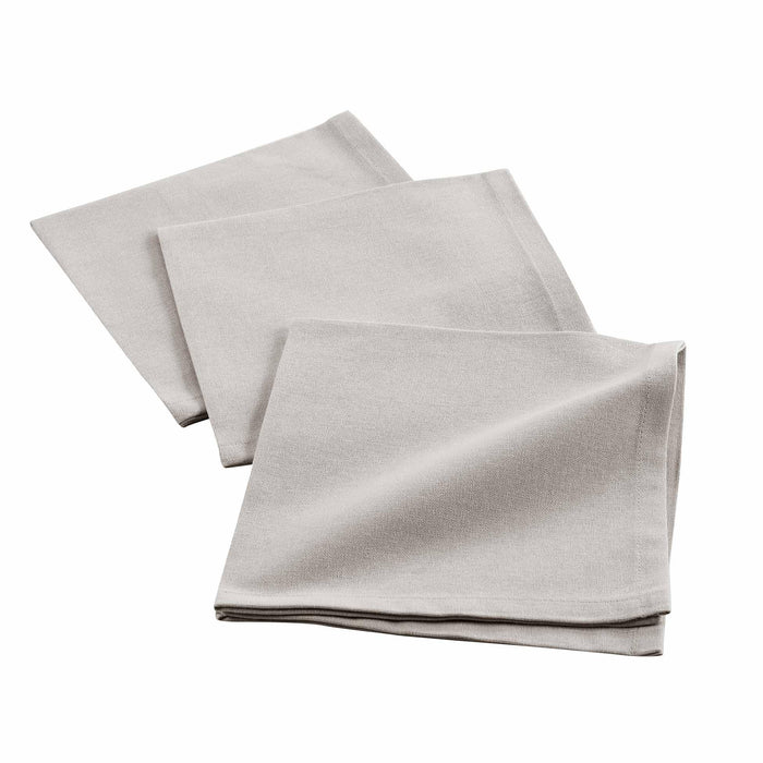 3 TABLE NAPKINS 40 x 40 CM PLAIN COTTON INITIA TAUPE