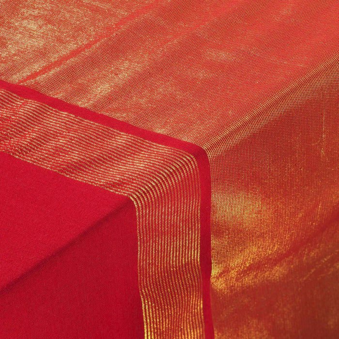 RECTANGLE TABLECLOTH 140x240 CM PLAIN COTTON METALLISED YARN ELEGANCIA RED GOLD