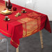 RECTANGLE TABLECLOTH 140x240 CM PLAIN COTTON METALLISED YARN ELEGANCIA RED GOLD