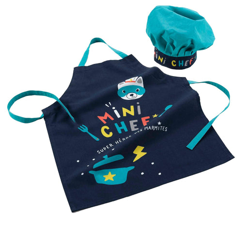 APRON CHEF HAT 50 x 60 CM   24 CM PRINTED COTTON MINI CHEF