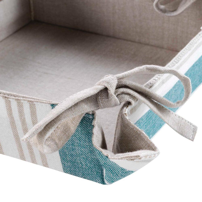 BREAD BASKET 32 x 32 CM WOVEN COTTON NATURALINE BLUE