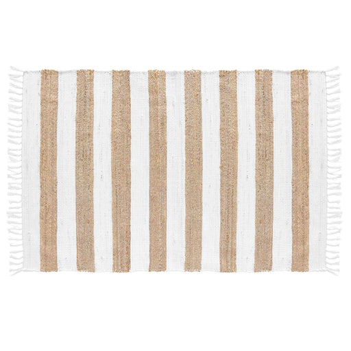 RECTANGULAR MAT WITH FRINGE 120 x 170 CM JUTE POLYESTER SAGANE