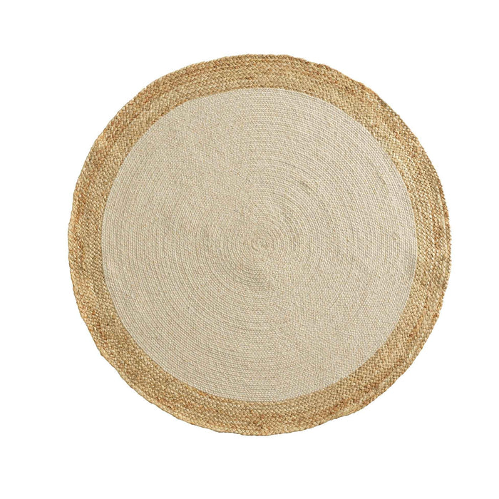 ROUND MAT 120 CM JUTE PLAIN COTTON METAL. YARN MARIO NATURAL GOLD