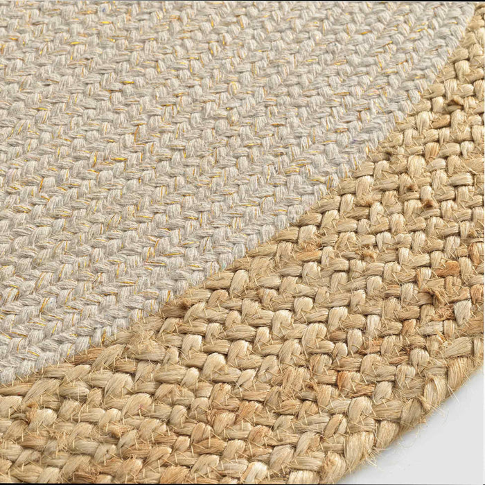 ROUND MAT 120 CM JUTE PLAIN COTTON METAL. YARN MARIO NATURAL GOLD