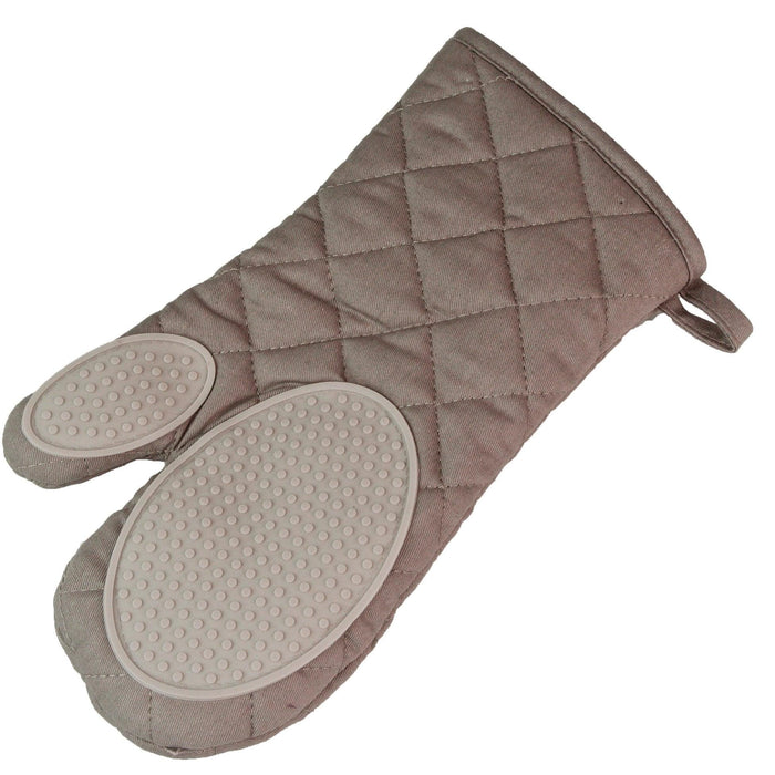 KITCHEN GLOVE 30 x 18 CM POLYCOTTON SILICONE CUISTOT TAUPE