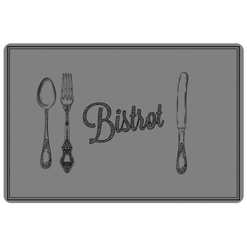 TABLEMAT 28.5 x 43.5 CM PRINTED PVC CUISINE BISTROT GREY