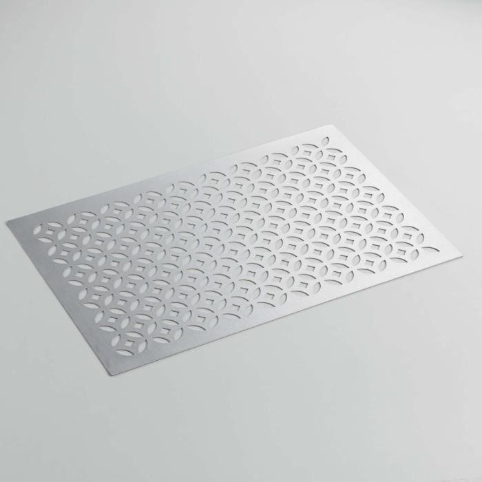 TABLEMAT 30 x 45 CM HEMSTITCHED PVC LOFTY SILVER