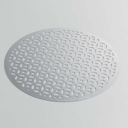 TABLEMAT (0) 38 CM HEMSTITCHED PVC LOFTY SILVER