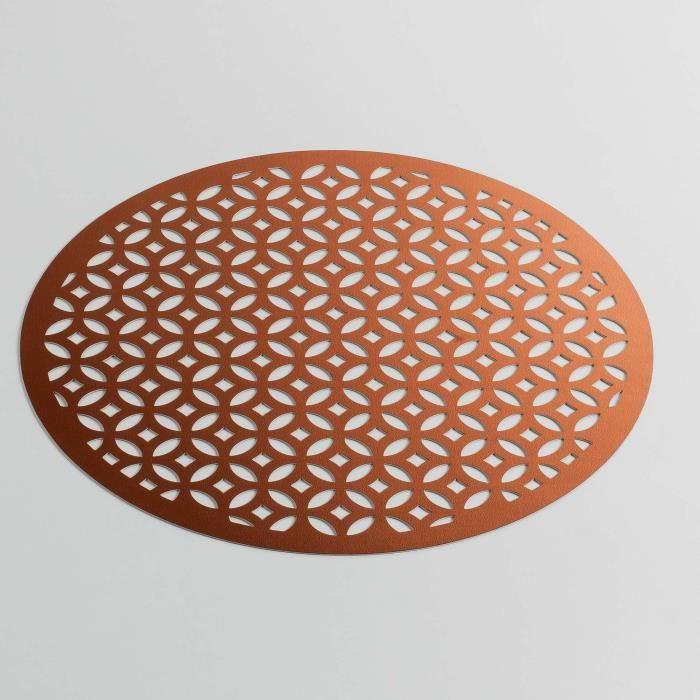 TABLEMAT (0) 38 CM HEMSTITCHED PVC LOFTY COPPER