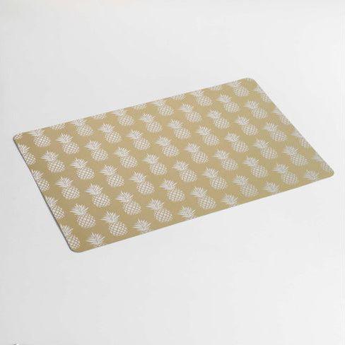 TABLEMAT 28.5 x 43.5 CM METALLIC PRINTED PVC ANANAS GOLD GOLD