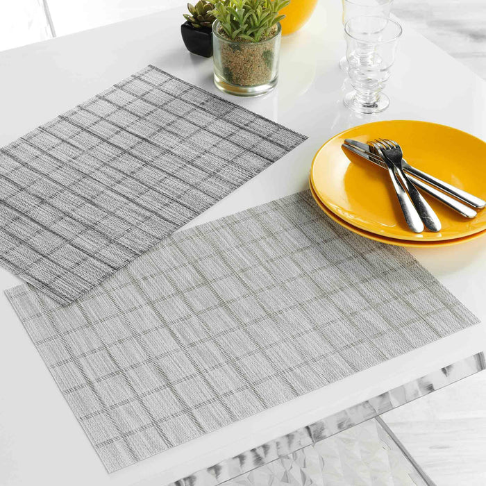 TABLEMAT 30 x 45 CM PVC COUKI TAUPE WHITE