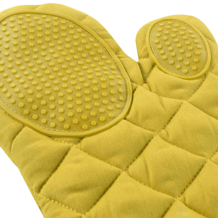 KITCHEN GLOVE 30 x 18 CM POLYCOTTON SILICONE CUISTOT YELLOW