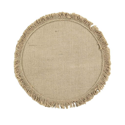 TABLEMAT 38 CM PLAIN JUTE FRINGE FRANGYSS