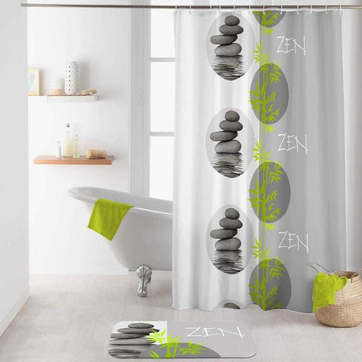 SHOWER CURTAIN WITH HOOKS 180 x 200 CM PRINTED POLYESTER TIBETAIN