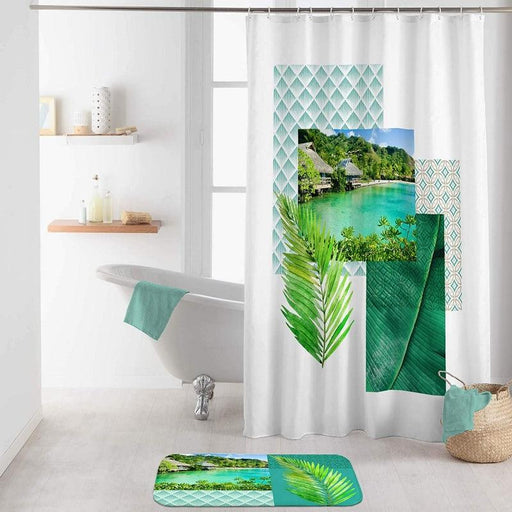 SHOWER CURTAIN WITH HOOKS 180 x 200 CM PRINTED POLYESTER COPACABANA