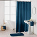 SHOWER CURTAIN WITH HOOKS 180 x 200 CM PLAIN POLYESTER ESSENCIA NIGHT BLUE