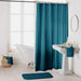 SHOWER CURTAIN WITH HOOKS 180 x 200 CM PLAIN POLYESTER ESSENCIA PETROLEUM BLUE