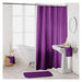 SHOWER CURTAIN WITH HOOKS 180 x 200 CM PLAIN POLYESTER ESSENCIA PLUM