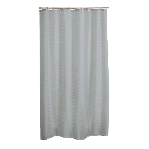 SHOWER CURTAIN WITH HOOKS 180 x 200 CM PLAIN JACQUARD QUARTZ LIGHT GREY