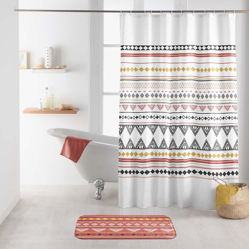 SHOWER CURTAIN WITH HOOKS 180 x 200 CM PRINTED POLYESTER ESTEBAN