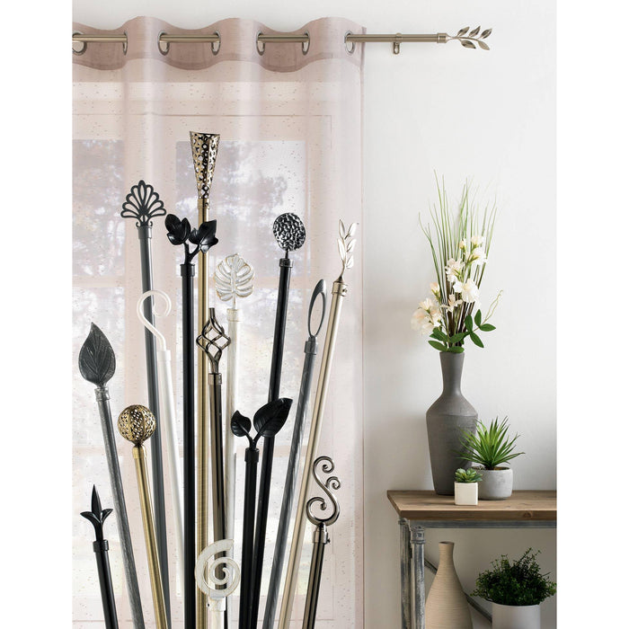 ROD SET EXTENDIBLE DECO 19mm 120 < 210 CM PLATED TWISTY NICKEL