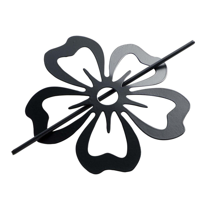 BROOCH TIEBACK 15 CM PAINTED METAL PETALY BLACK