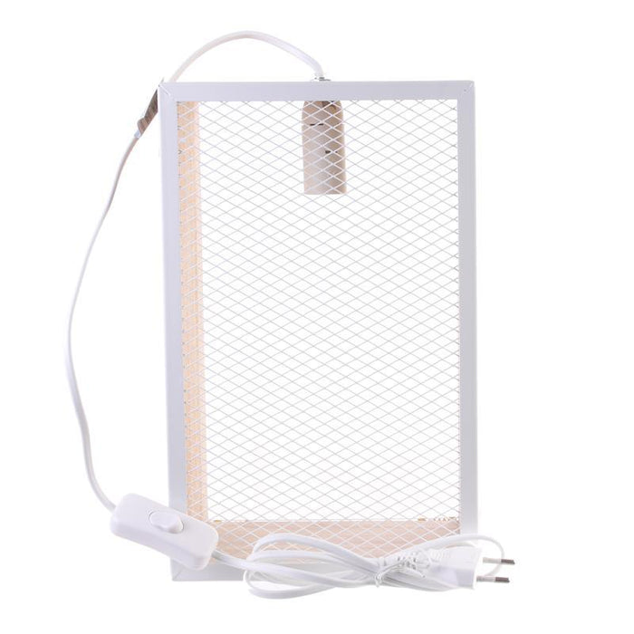 WHITE METAL MESH TABLE LAMP WITH WOODEN FRAMEåÊ