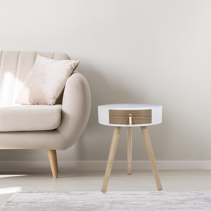 NORA WHITE BEDSIDE 34.5X34.5X47CM