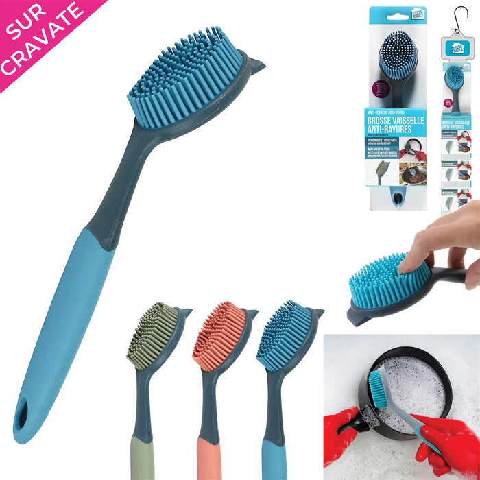 1 piece - RUBBER DISHWASHING BRUSH - for color option contact us on 03 46 45 47