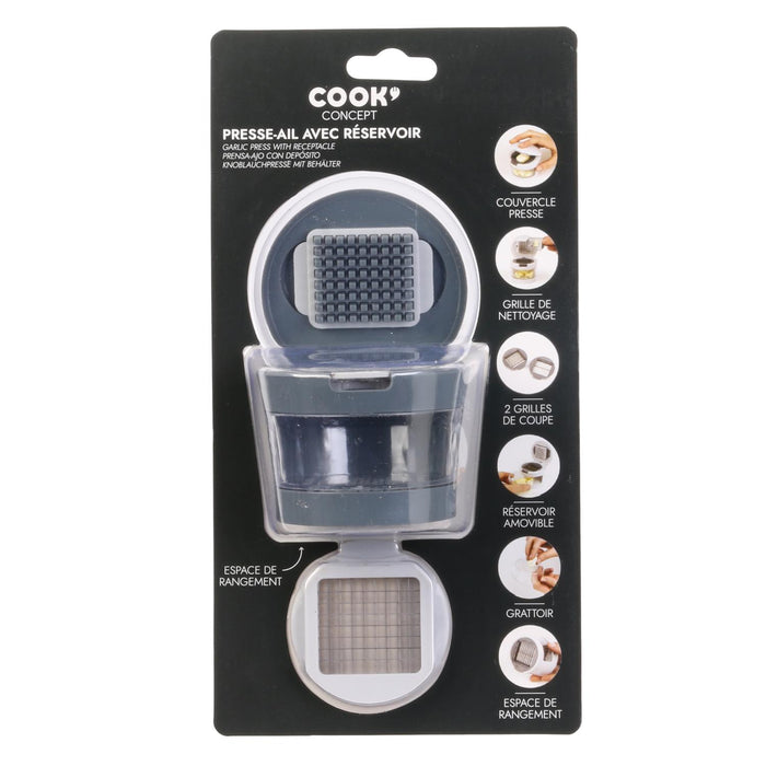 1 piece - GARLIC PRESS WITH RECEPTACLE - for color option contact us on 03 46 45 47