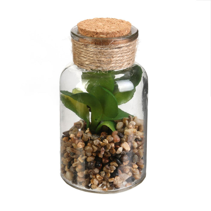 GLASS PHIAL ARTIFICIAL PLANT13CM