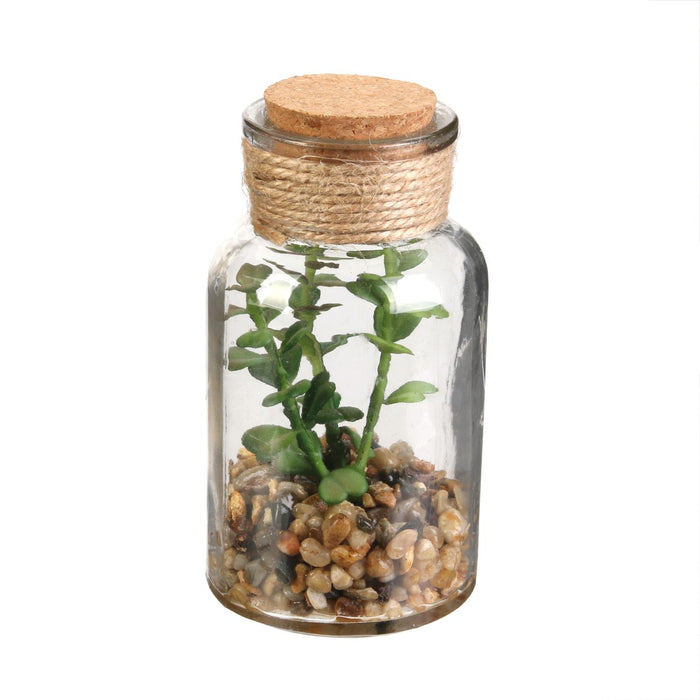 GLASS PHIAL ARTIFICIAL PLANT13CM