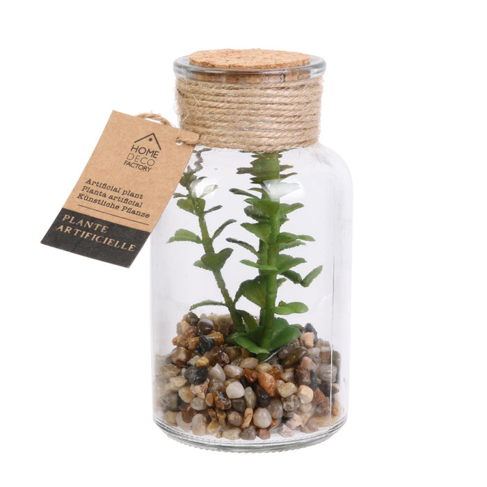 GLASS PHIAL ARTIFICIAL PLANT13CM