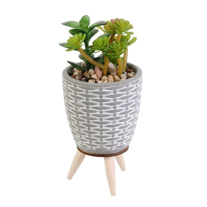 ARTIFICIAL PLANT CEMENT POT WITH LEG