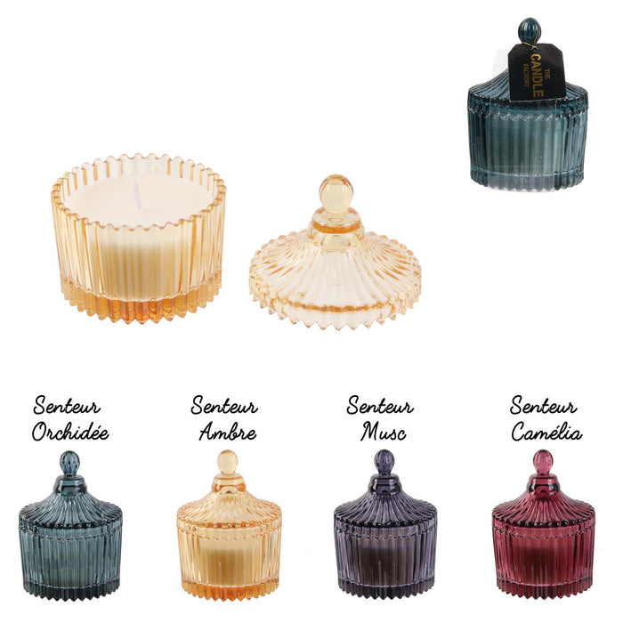 1 piece - BOHEMIAN GLASS CANDLE 6.5X9CM - for color option contact us on 03 46 45 47