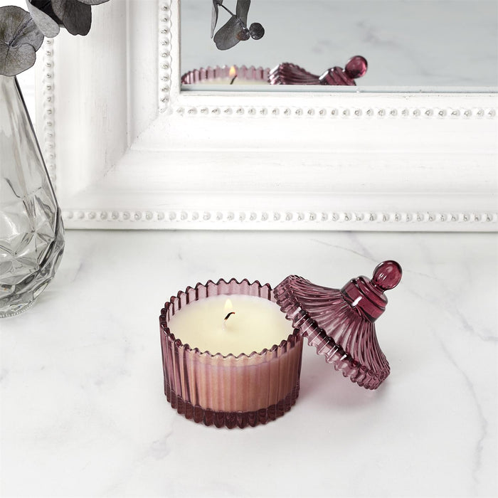 1 piece - BOHEMIAN GLASS CANDLE 6.5X9CM - for color option contact us on 03 46 45 47