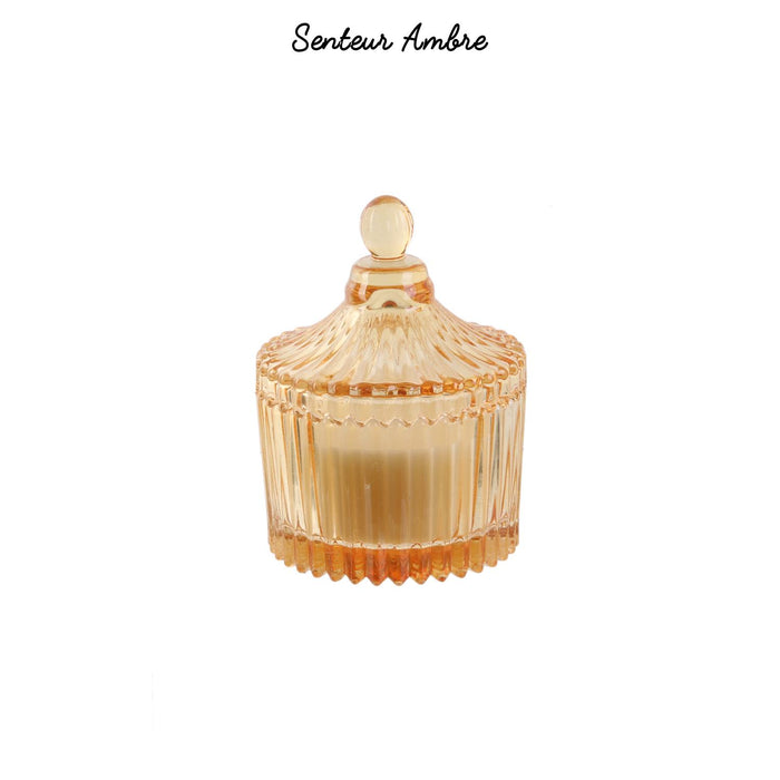 1 piece - BOHEMIAN GLASS CANDLE 6.5X9CM - for color option contact us on 03 46 45 47