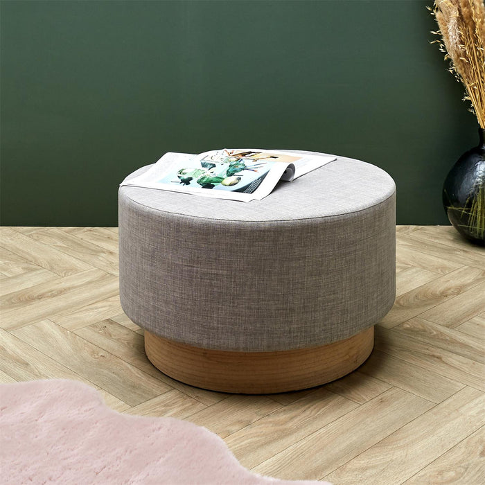 LIGHT GREY SCANDINAVIAN POUFFE 60CM