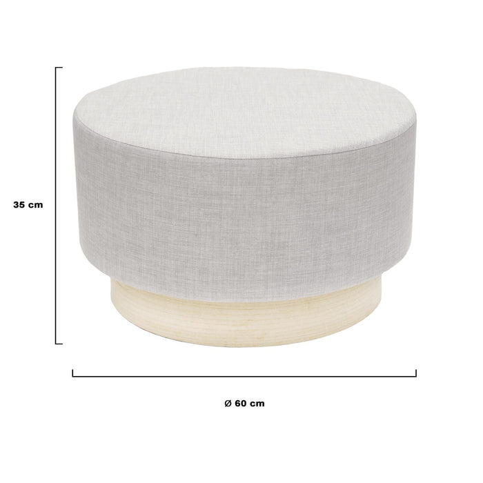 LIGHT GREY SCANDINAVIAN POUFFE 60CM