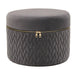 GREY VELVET POUFFE WITH ZIP