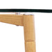 GLASS TABLE WOOD EFFECT METAL LEGS 75X115CM