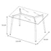 GLASS TABLE WOOD EFFECT METAL LEGS 75X115CM