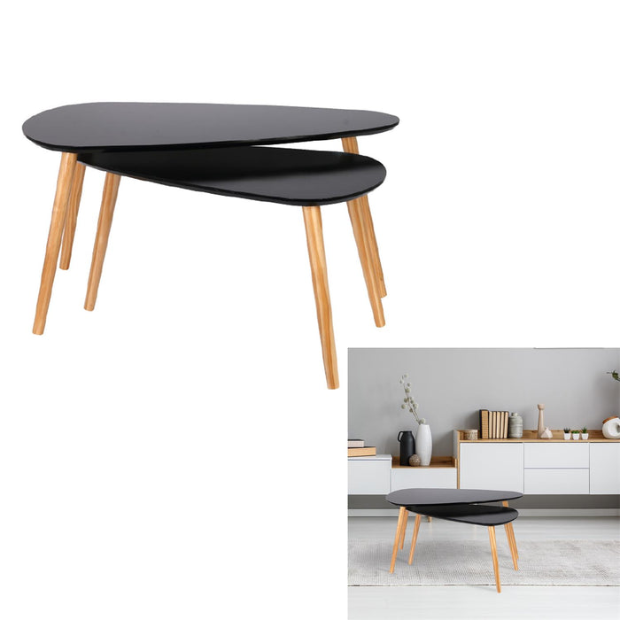 BLACK NESTING PEBBLE TABLE X2