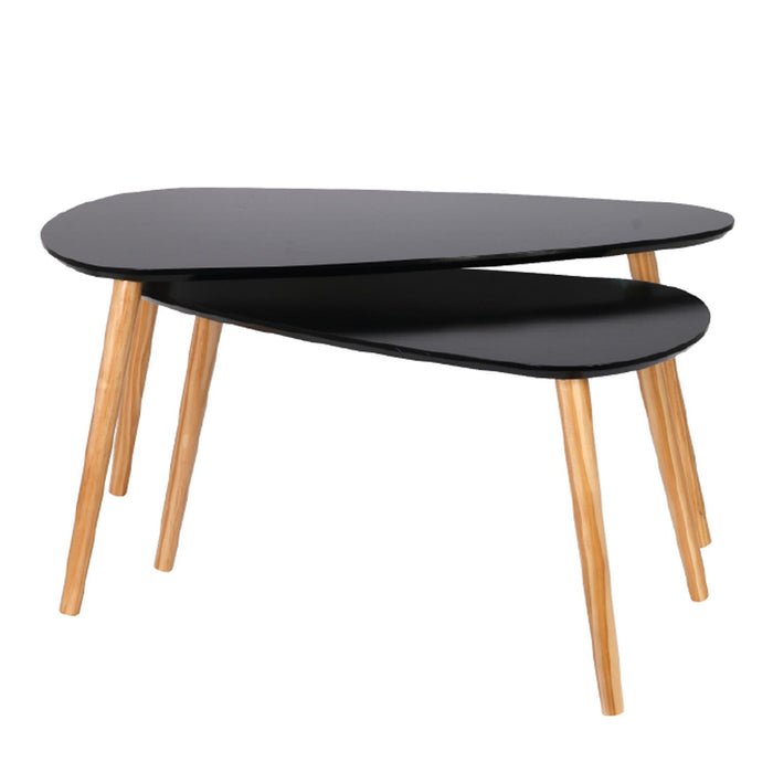 BLACK NESTING PEBBLE TABLE X2