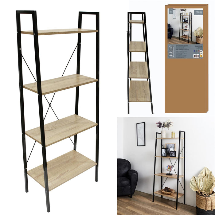 WOOD AND METAL SHELF 148X60X32.5CM M1