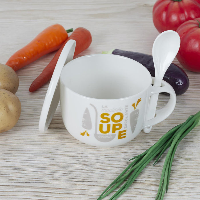 1 piece - SOUP BOWL WITH LID 62.5CL - for color option contact us on 03 46 45 47