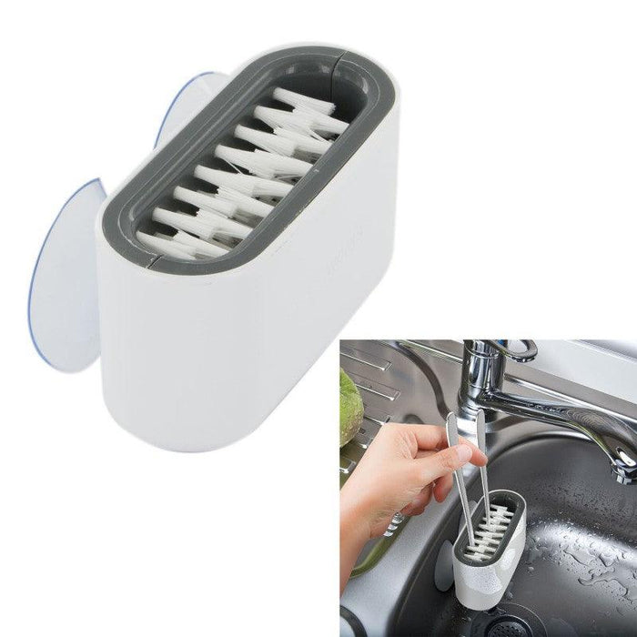 CUTLERY CLEANING BRUSH WITH SUCTION CUPS