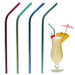 COLOURED STAINLESS STEEL STRAWS X4 WITH CLEANING B